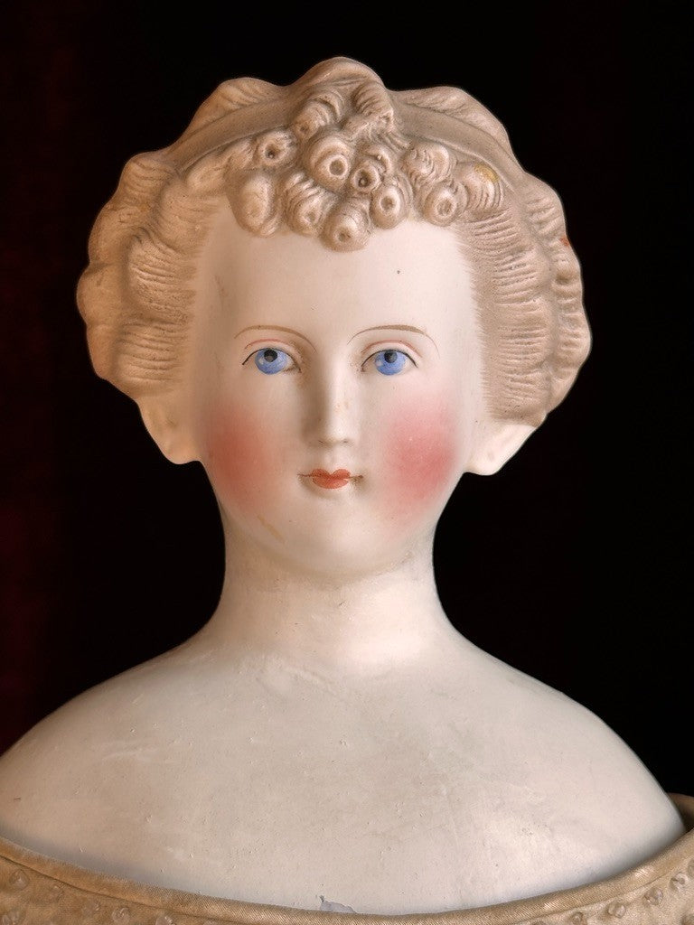 Antique German 18” Countess Dagmar Parian Bisque Head China Doll