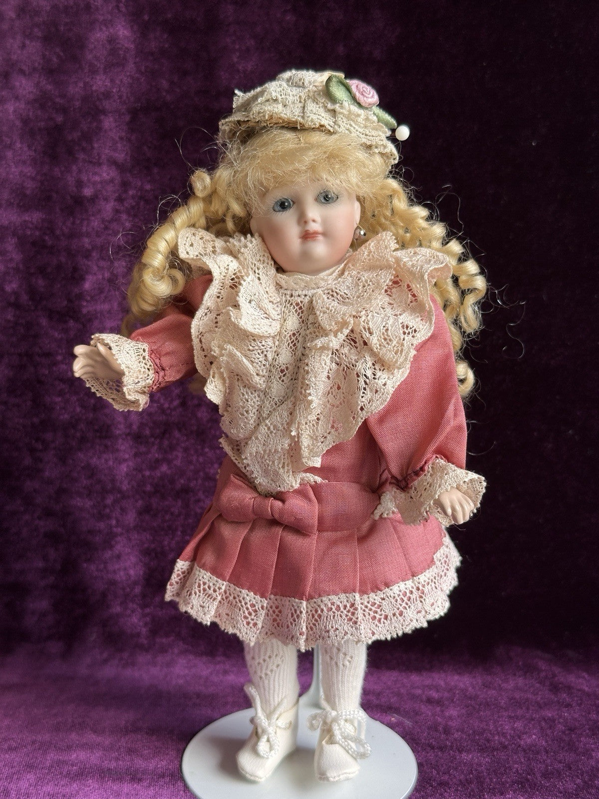 Porcelain Compo Petite 8” Reproduction of Antique French Andre Thuillier Doll