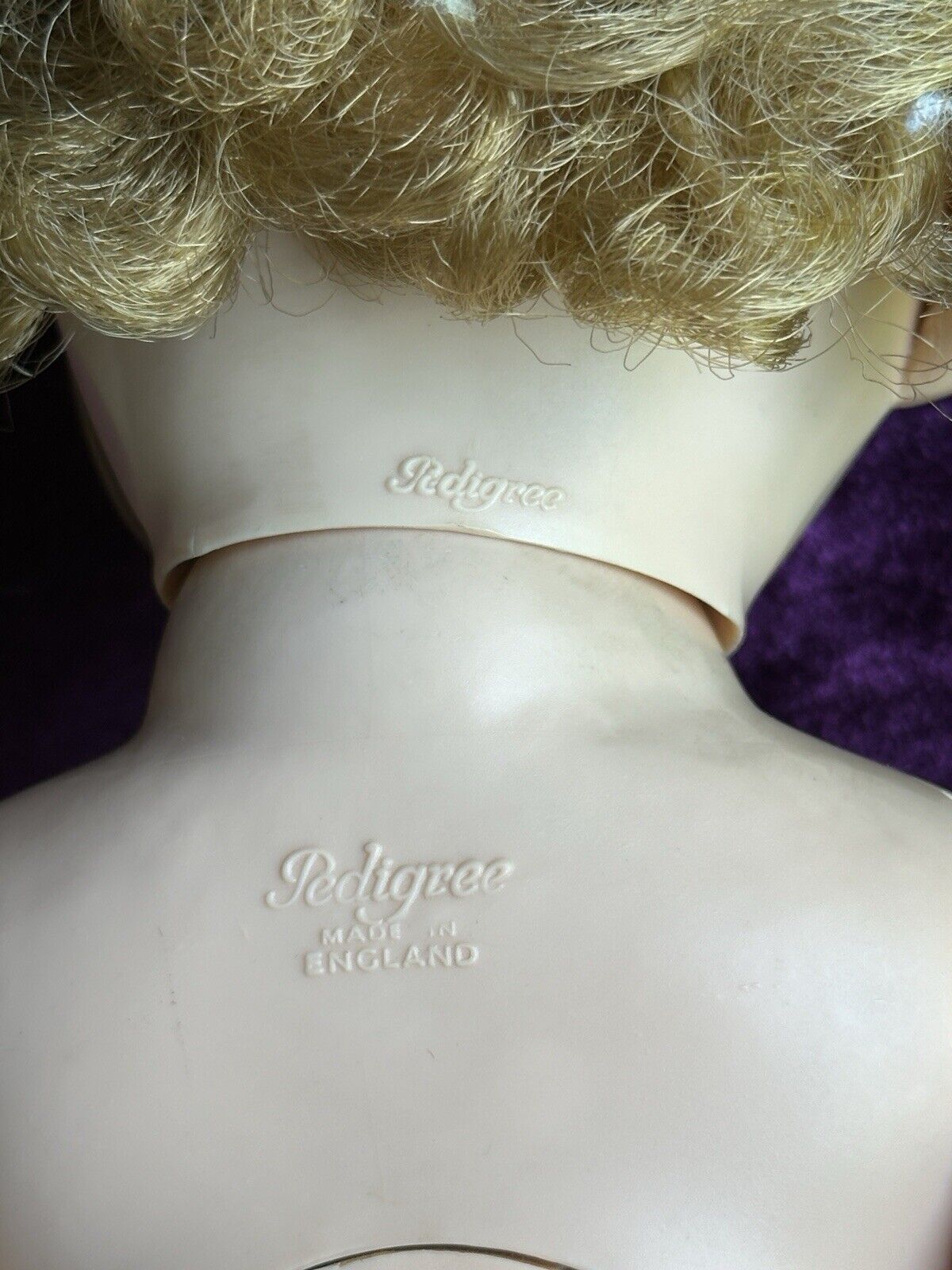 Vintage Plastic 16” Pedigree Made in England Flirty Eyes Toddler Doll