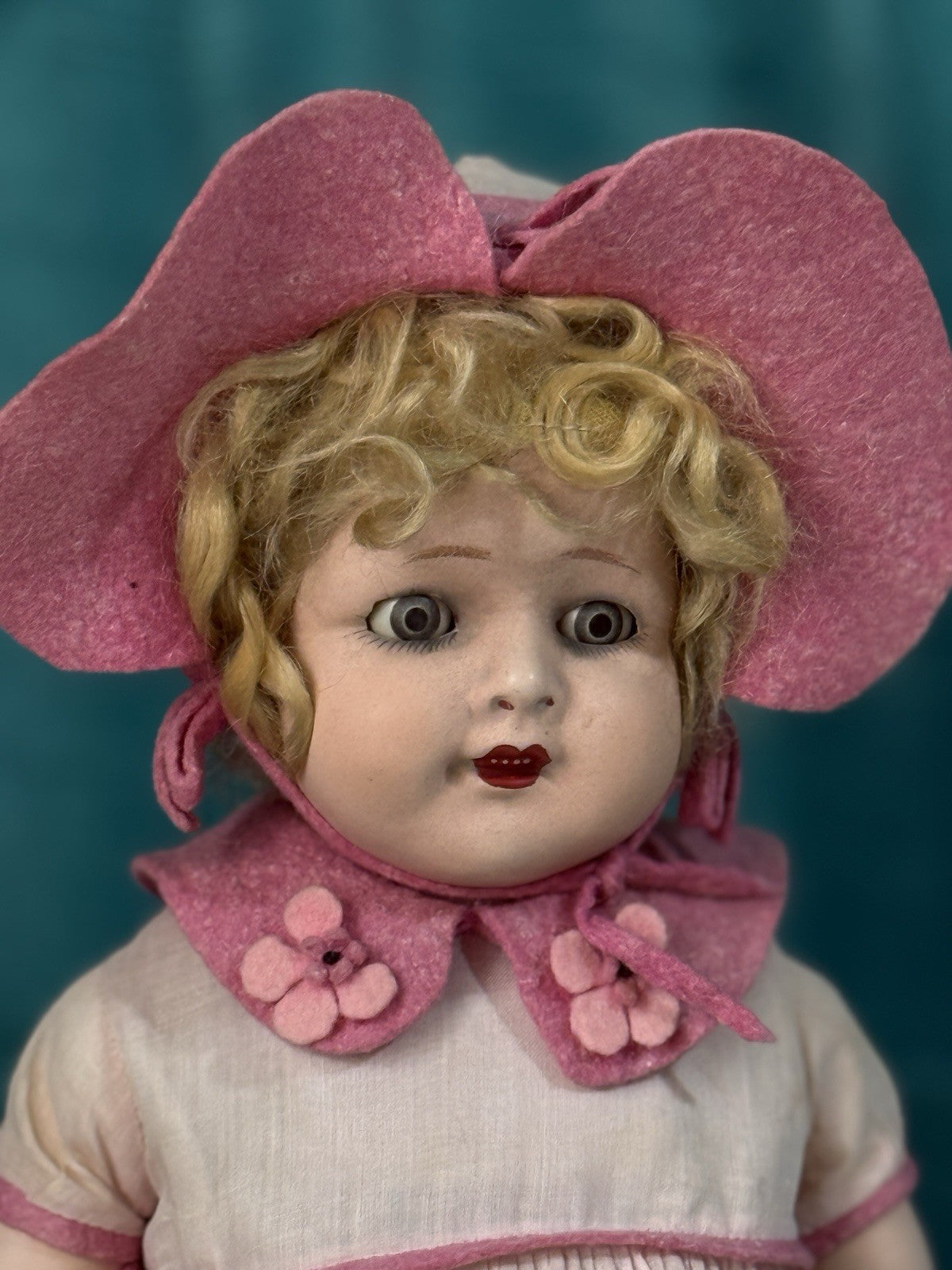 Unidentified German (?) Antique  Composition 19” Doll Sleepy Eyes