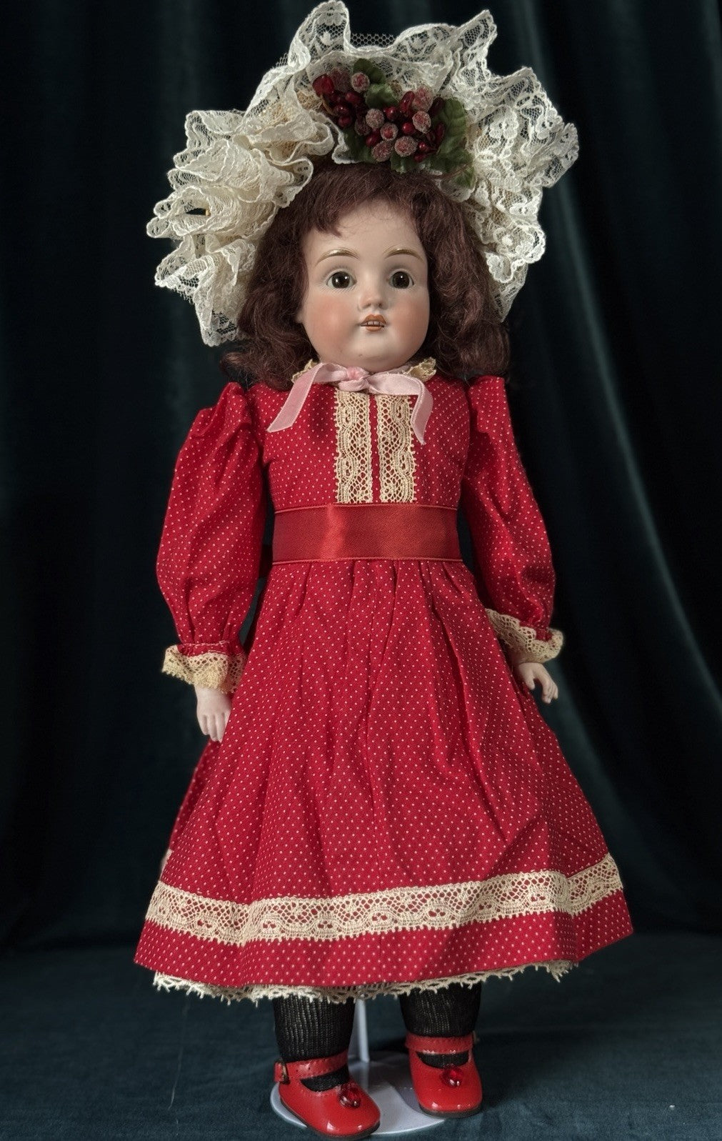 Antique German 15” Kestner 154 Dep 5 Doll Bisque Head Leather Kid Body