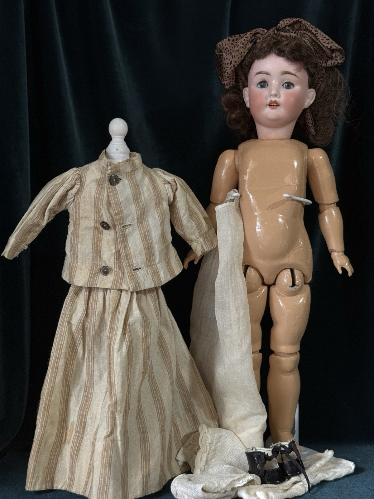 Antique German Kley Hahn Walkure 24” Doll Bisque Head Composition Body