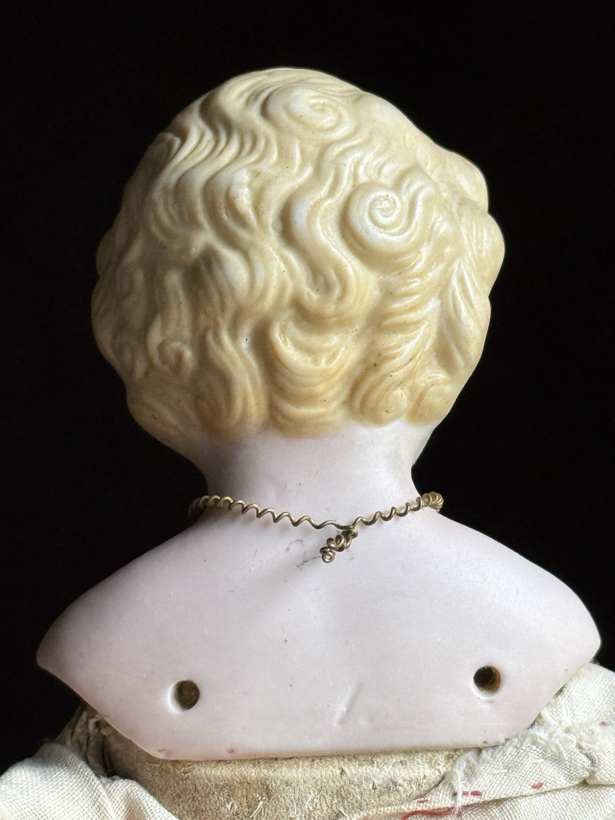 Antique German 10.5” Parian Bisque Head China Doll