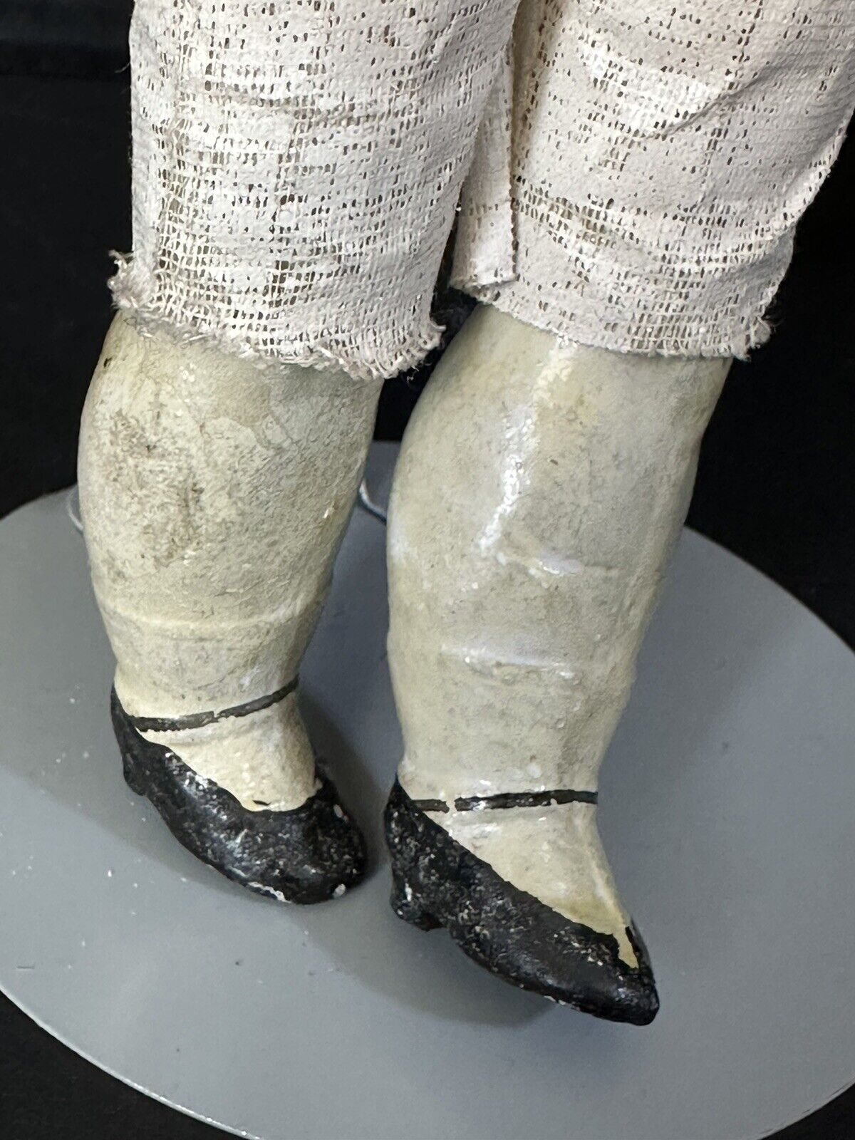 Antique German Papier Mache 13” Doll with Glass Eyes