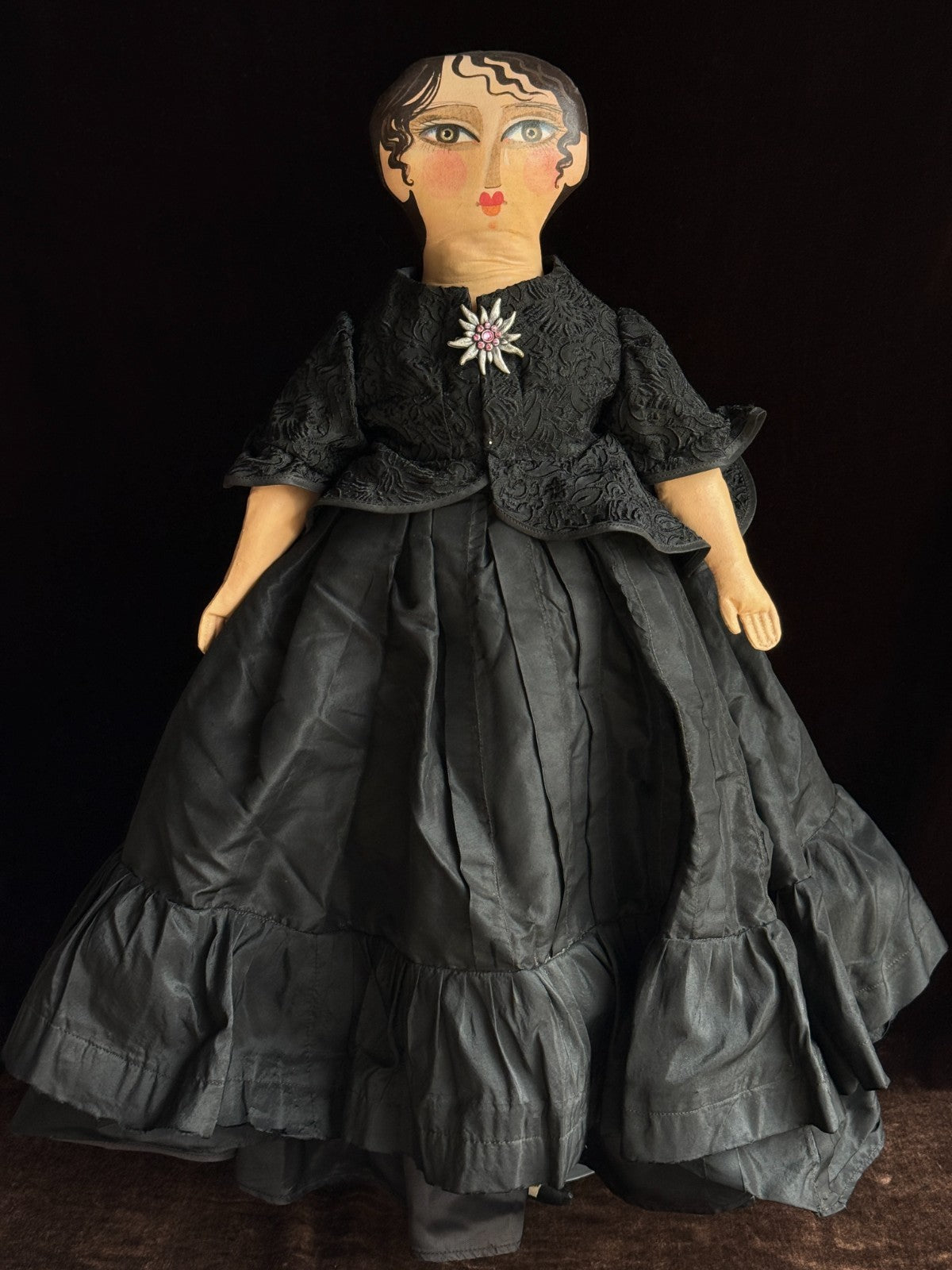 Handmade Artist 25.5" Oil Painted Cloth Folk Art Doll