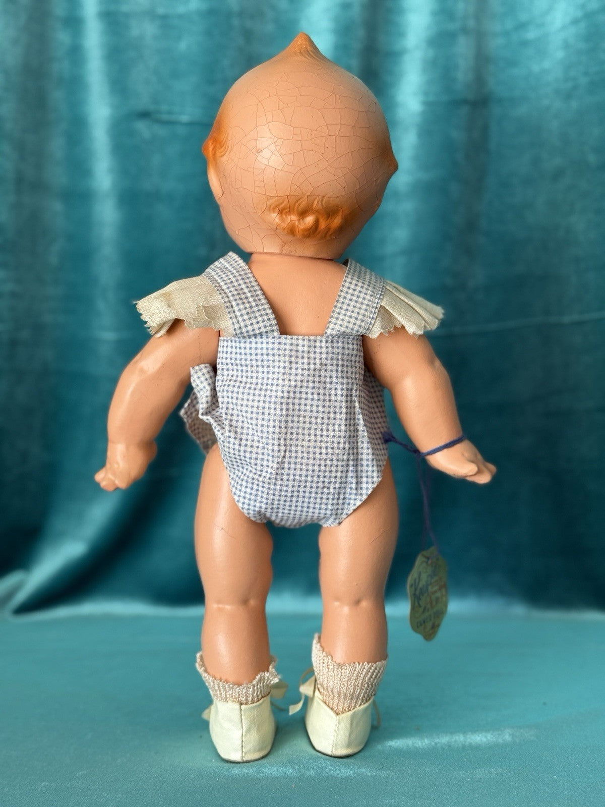 Antique 1930's Rose O'Neill Composition Cameo Kewpie Doll Original Outfit Tag
