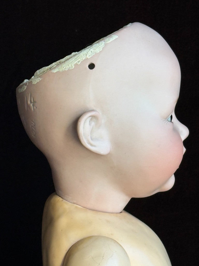 Antique German 16” Hilda Kestner 245 Bisque Head Baby Doll