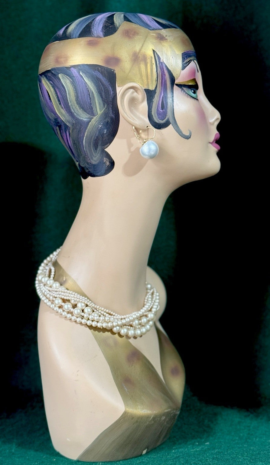 Art Deco 18” Mannequin Head Female For Jewelry Display