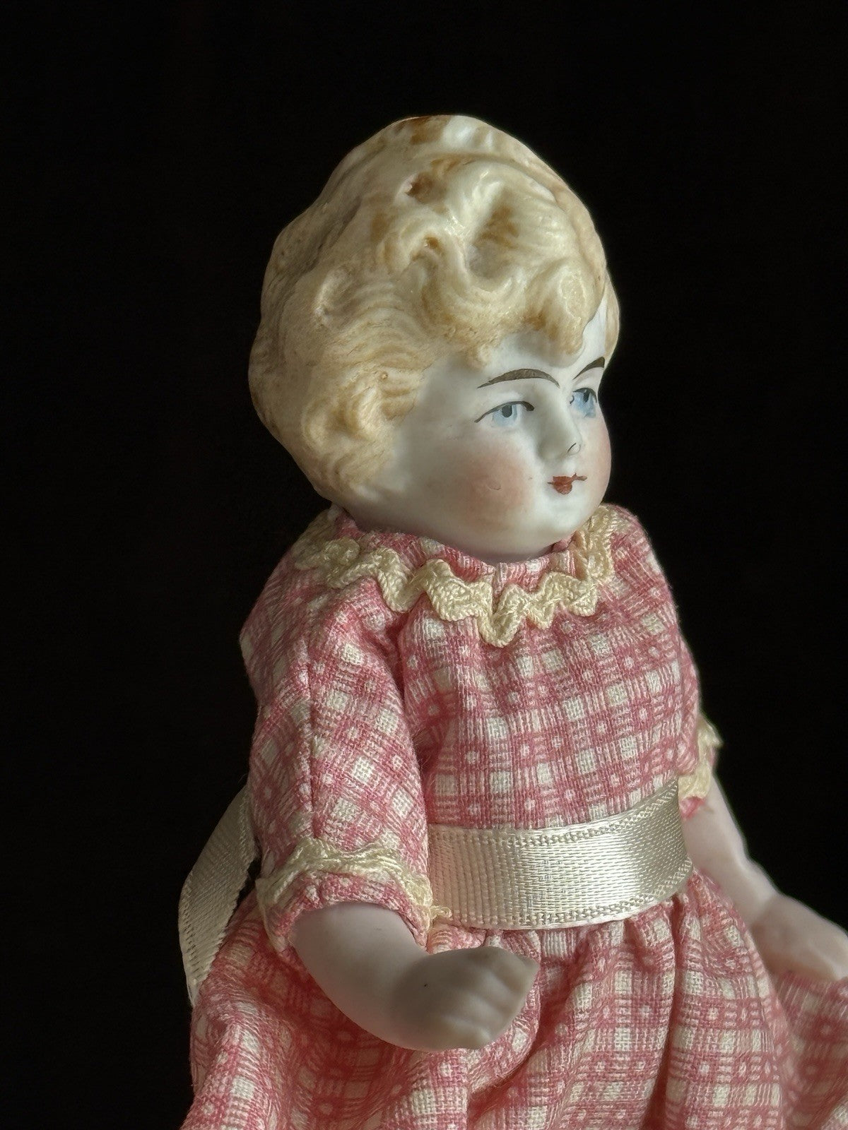 Antique German 4.25” Kestner All Bisque Mignonette Dollhouse Doll