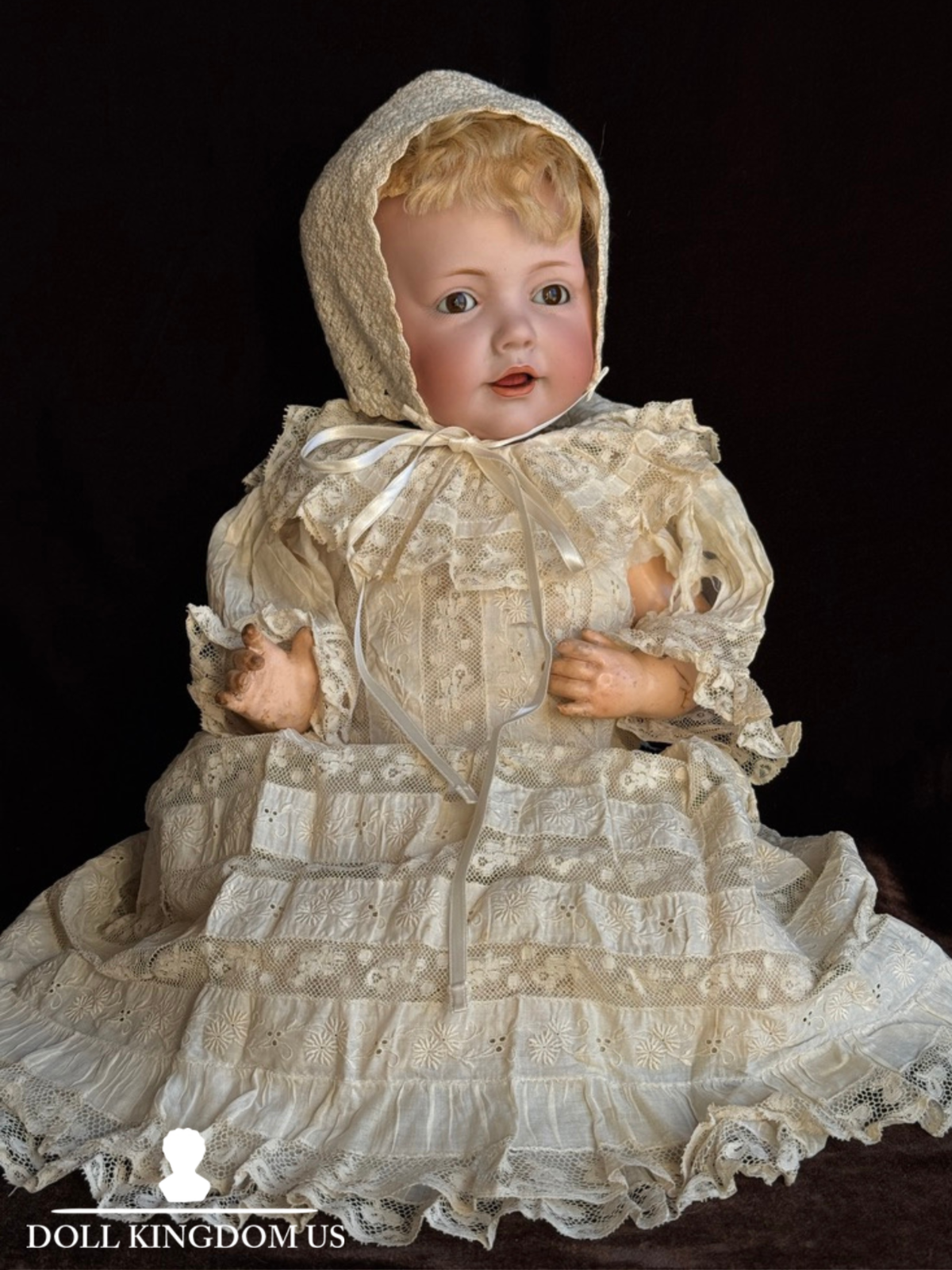 Antique German 16” Hilda Kestner 245 Bisque Head Baby Doll