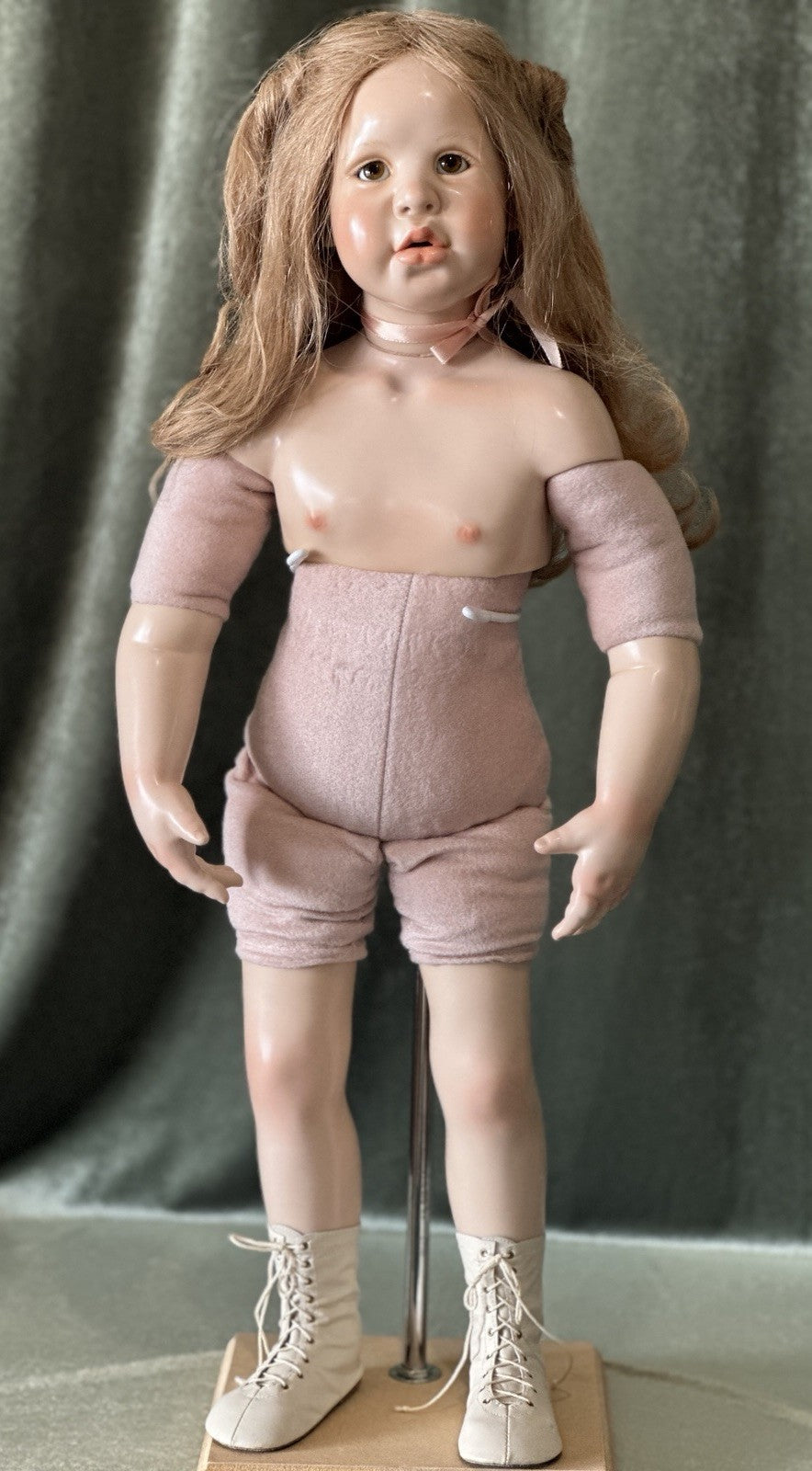 Collectible Artist Susan Krey Baby 26” Doll “Veronica” Wax Over Porcelain  LE 25