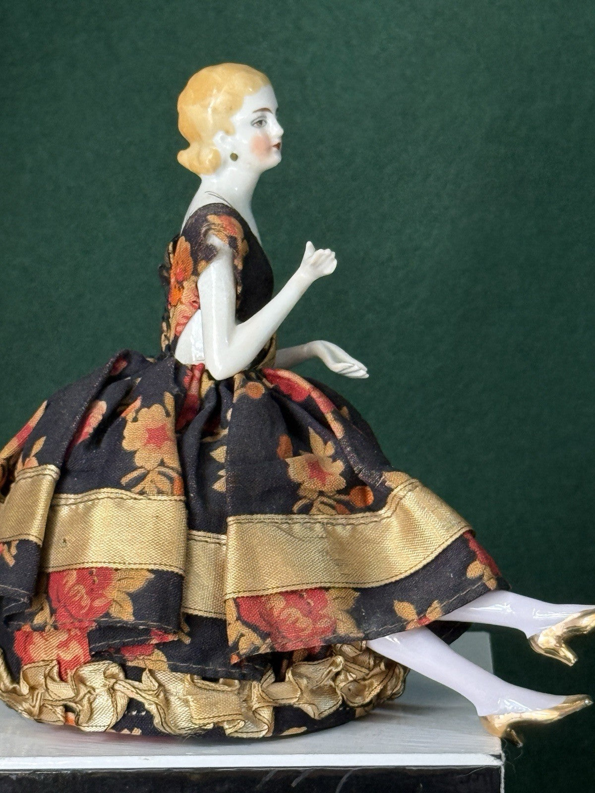 Antique German Pin Cushion Half Doll With Dress