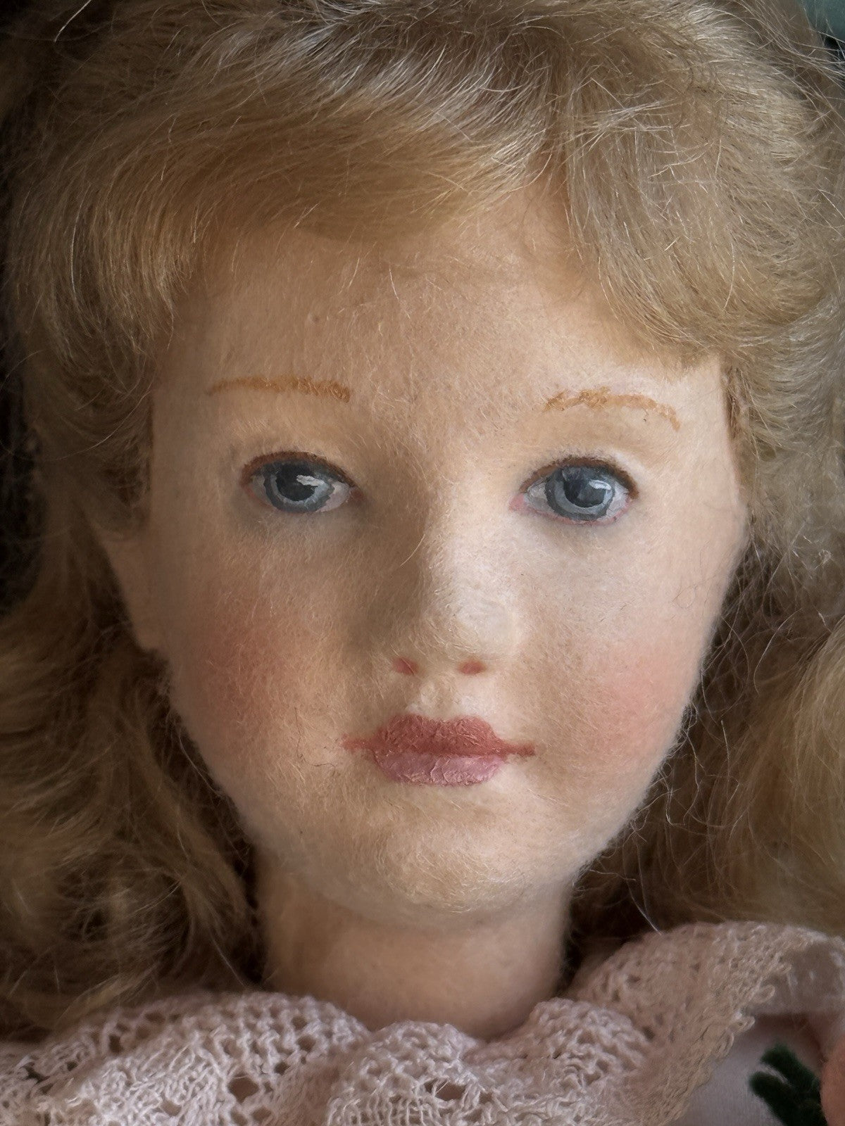 Collectible 12” John Wright UFDC Abigail Felt Girl Doll with Certificate