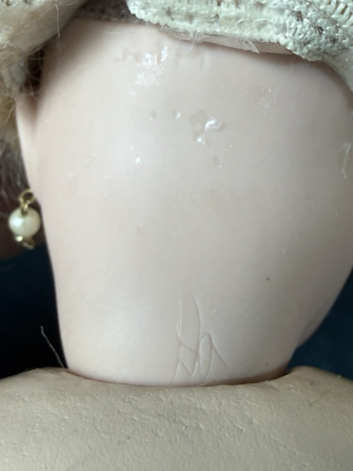 Porcelain/Composition 11” Reproduction of Antique French Bleuette Doll Skater