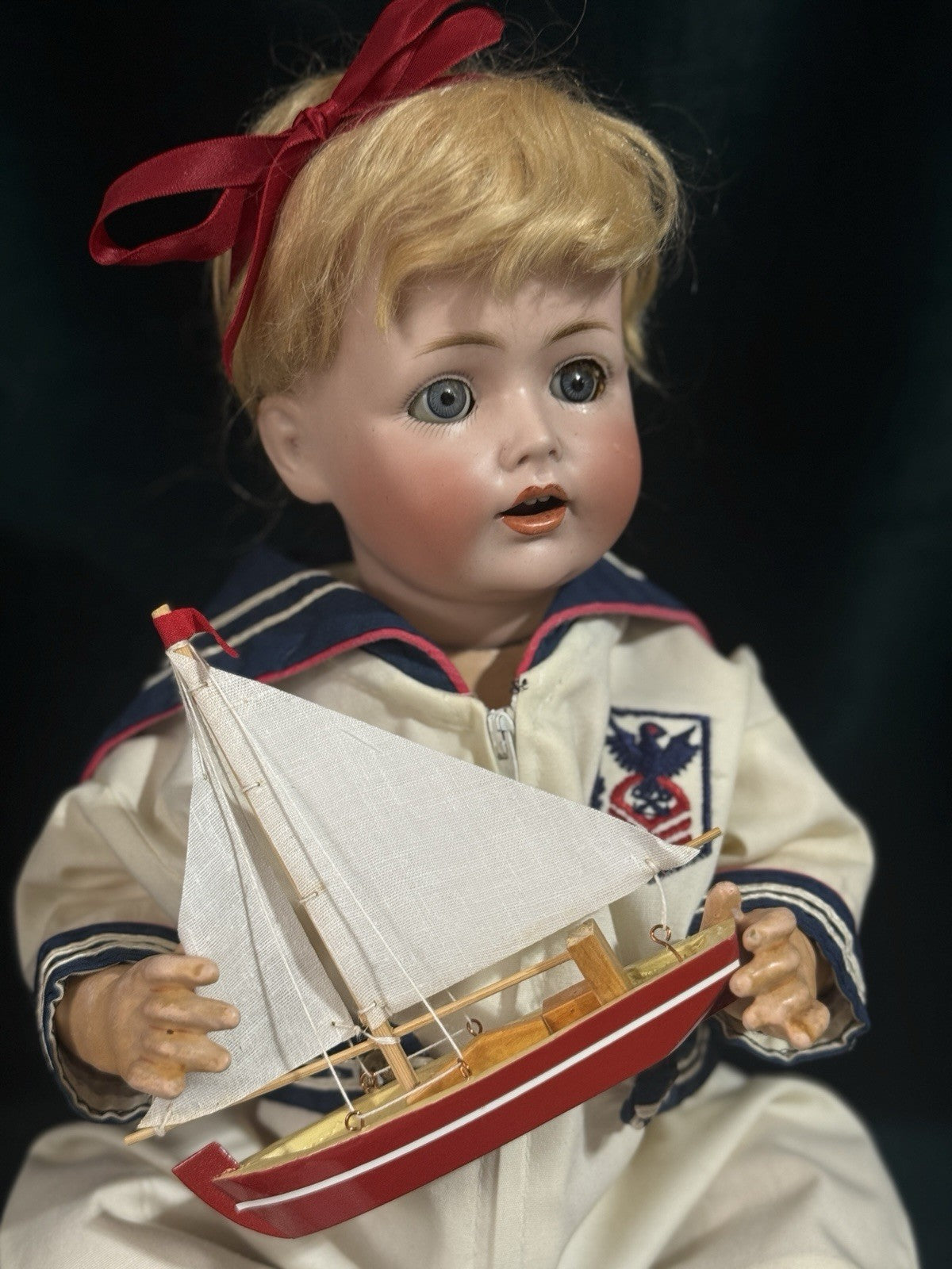 Antique German J.D. Kestner Mold 257 Bisque Head Character Baby 17” Doll