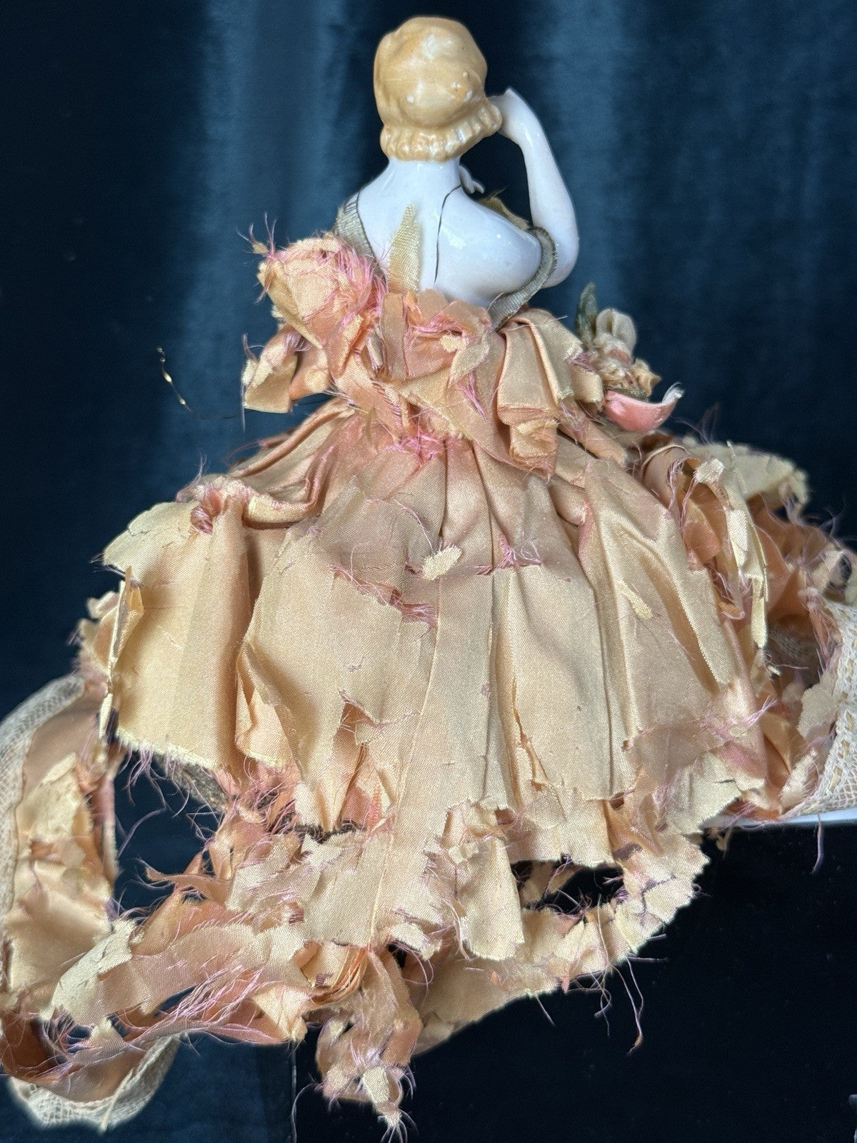 Antique German Pin Cushion Half Doll Arms Away