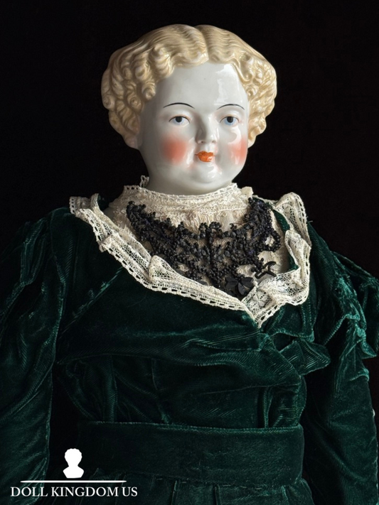 Vintage Japanese 25” Flat Top Highbrow China Shoulder Head Blonde Doll