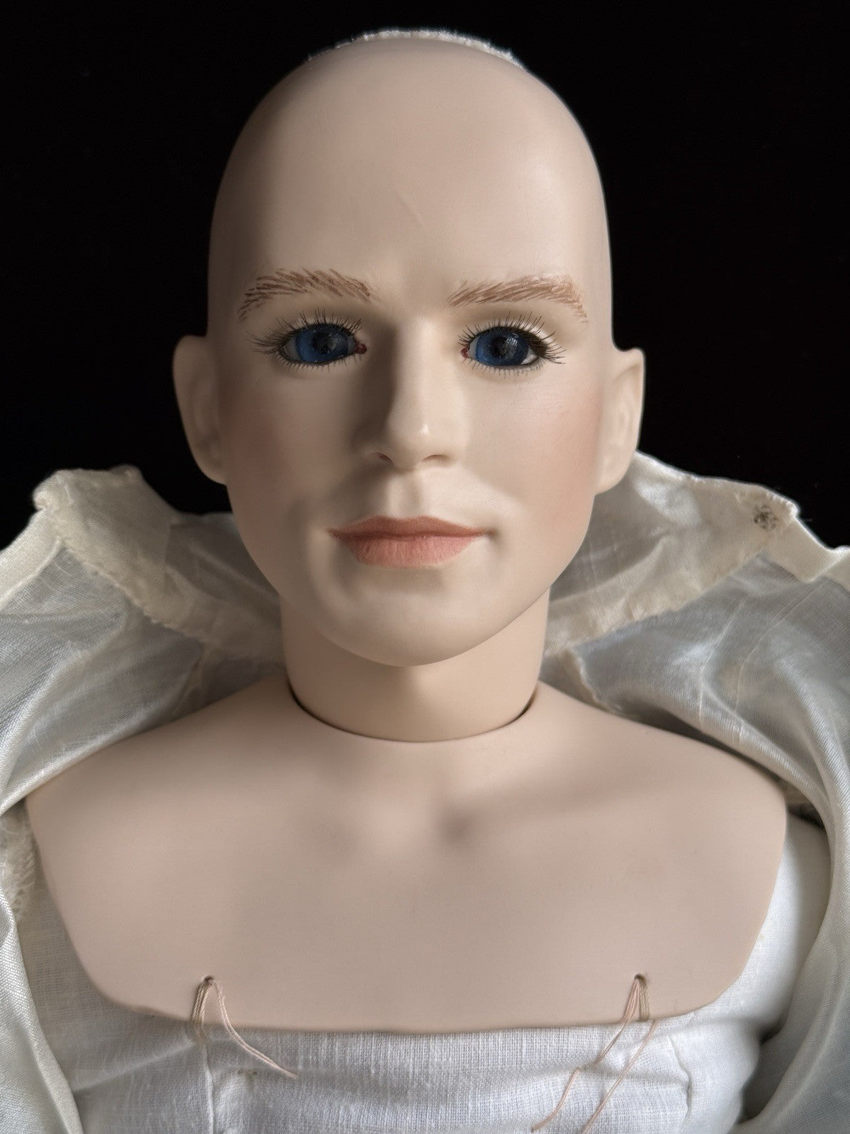 OOAK Large Artist Made Porcelain Victorian Gentleman Doll with Stand