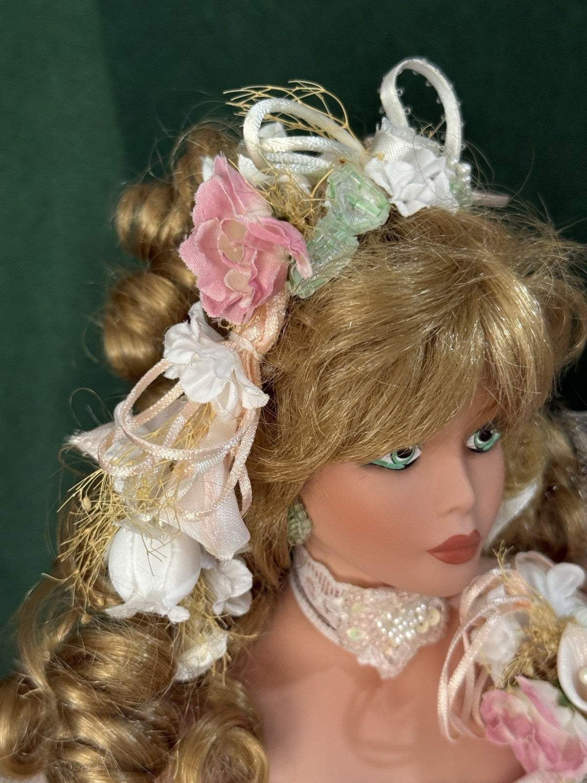 Collectible 20” Porcelain Doll “Strawberry Ice” by Rustie LE 1000 With Stand