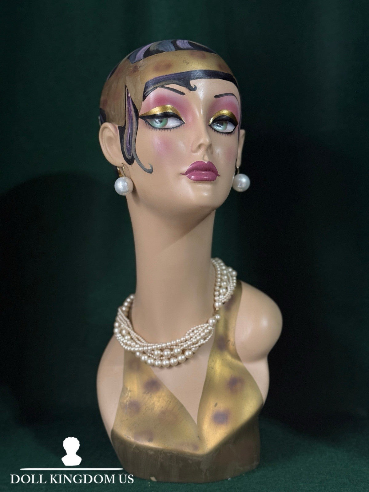 Art Deco 18” Mannequin Head Female For Jewelry Display