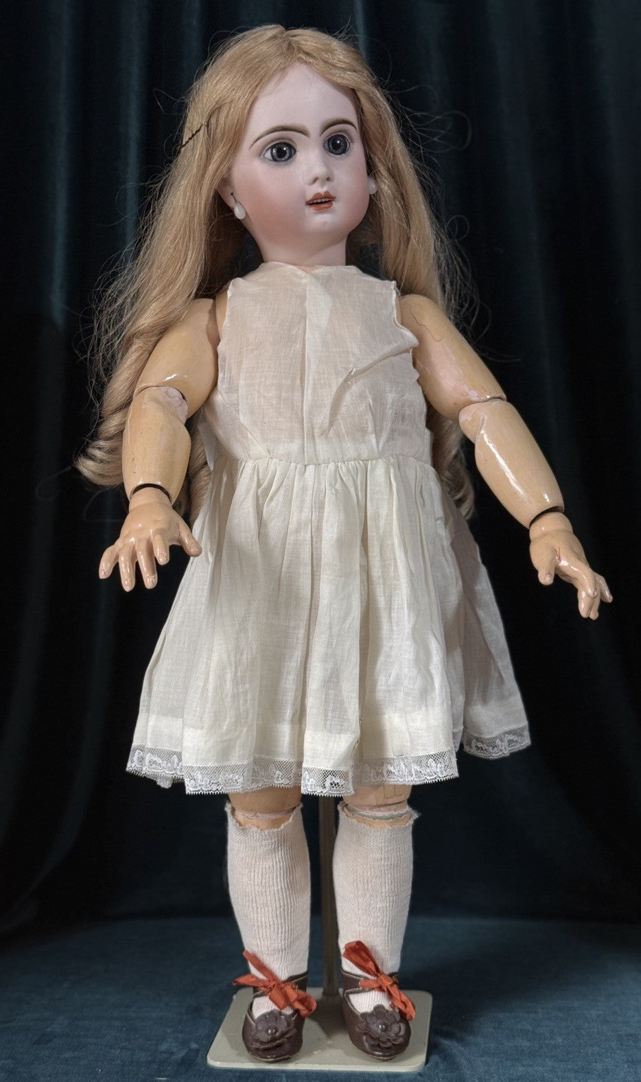 Antique French JUMEAU 23” Bisque Head Doll Size 9