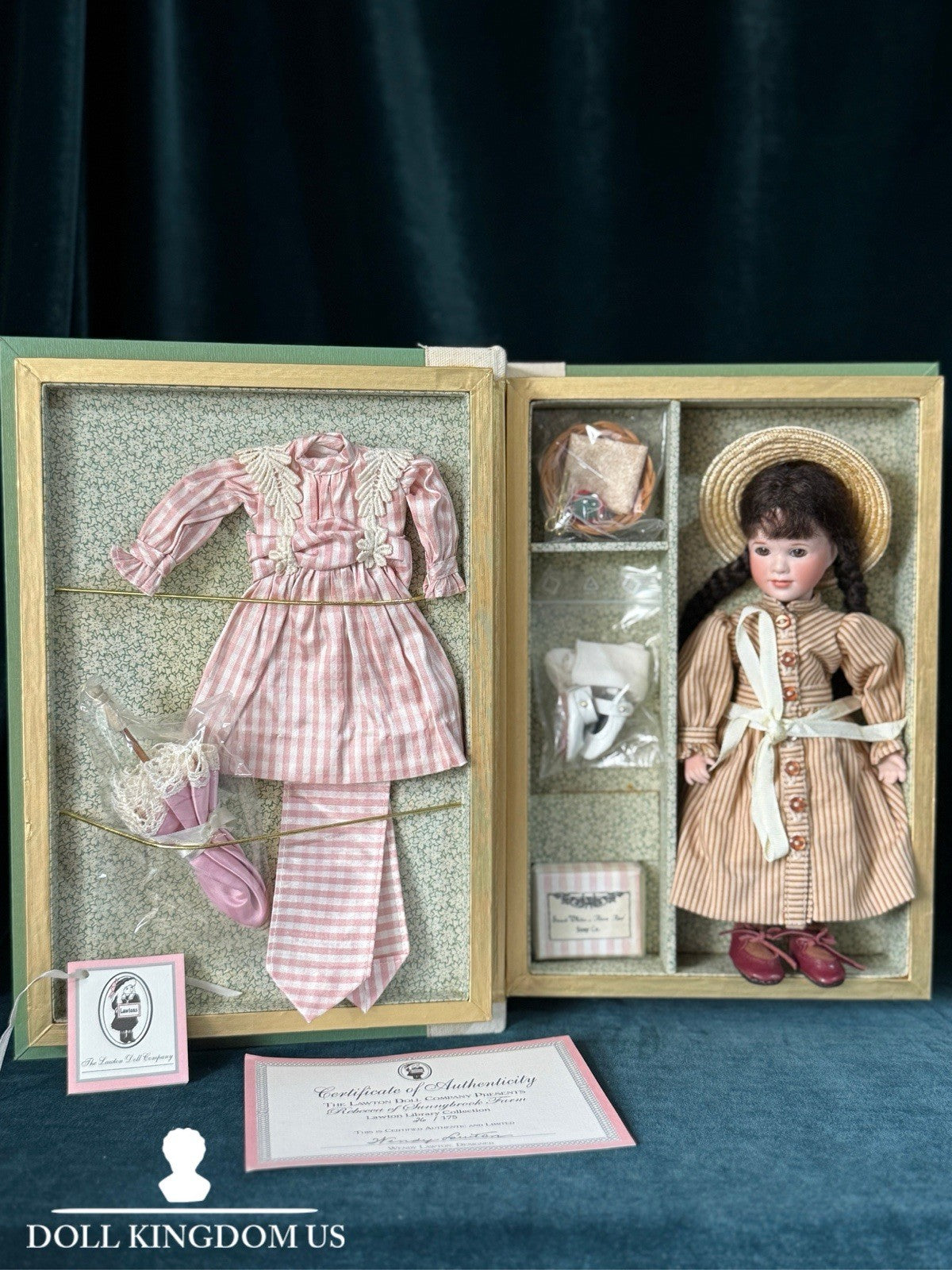 MIB Wendy Lawton “Rebecca Of Sunnybrook Farm” Wood/Porcelain Doll LE 175 COA/Tag