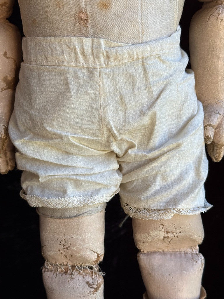 Rare Antique American 22” Gertrude Rollinson Oil Painted Cloth Baby Doll