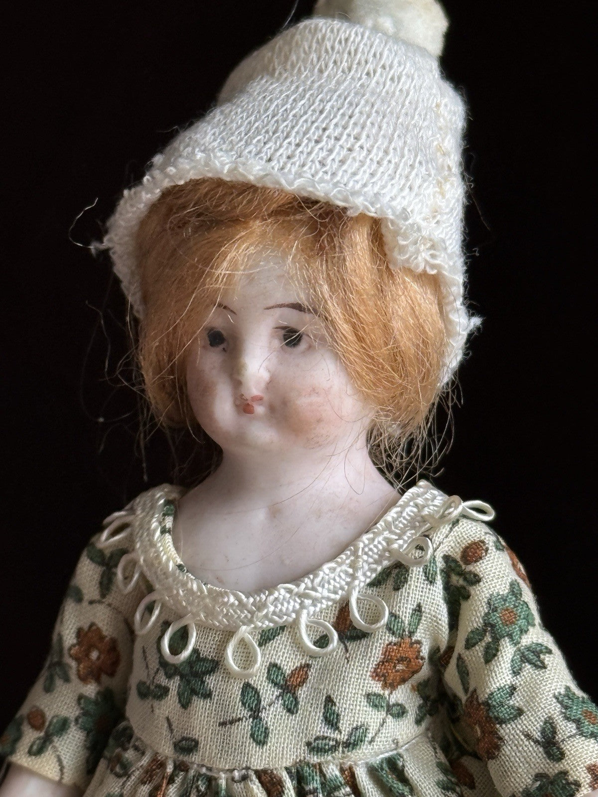 Antique German 3.5” All Bisque Mignonette Frozen Charlotte Style Doll