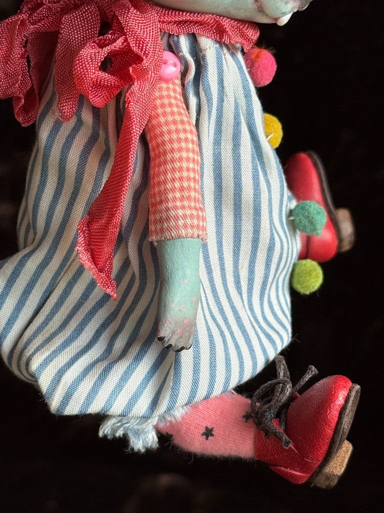 OOAK Russian Kardenchiki Artist Karina Burkatskaya 9.25" Bunny Monster Art Doll
