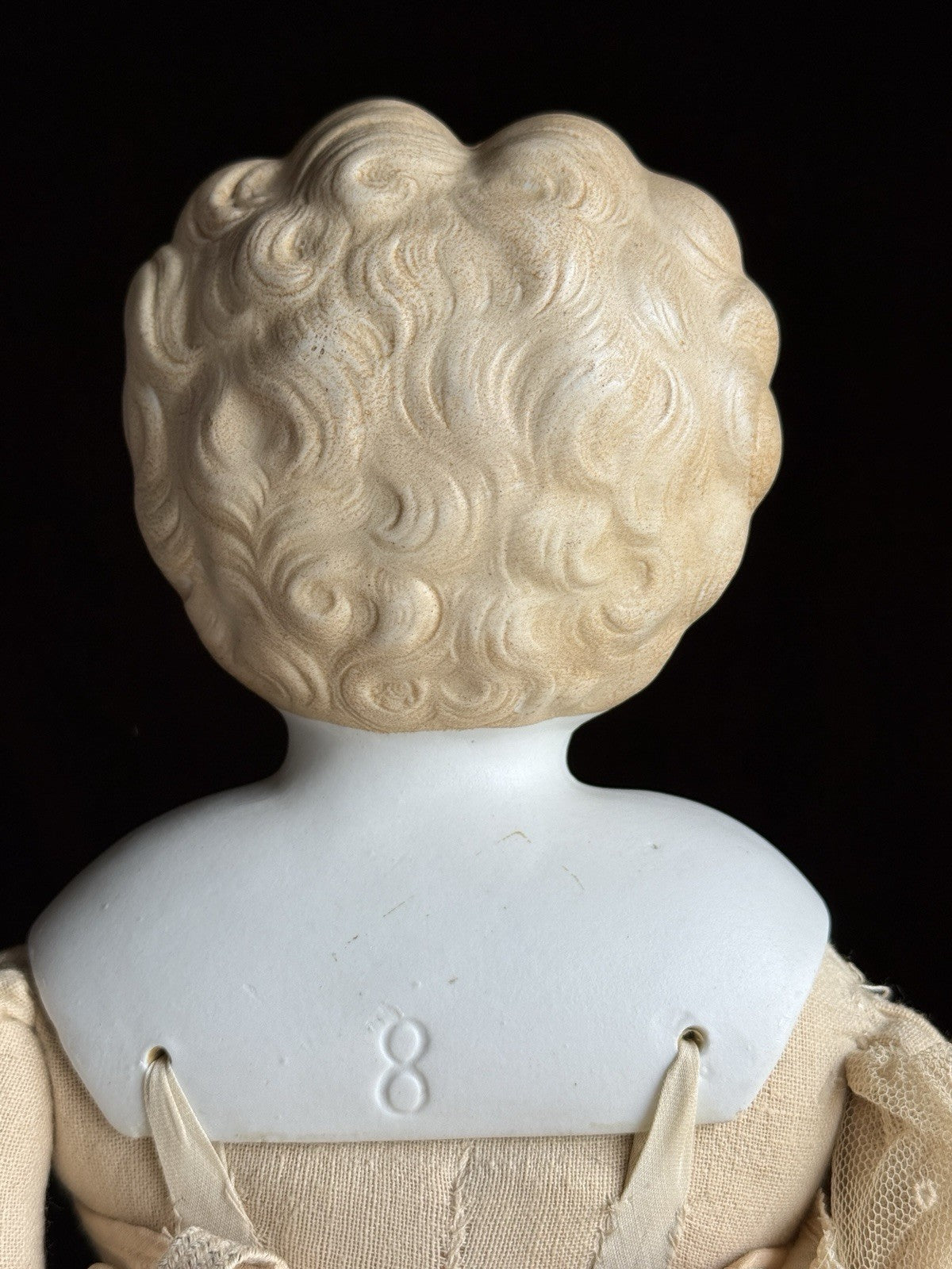 Antique German 22.5” Parian Bisque Head China Doll