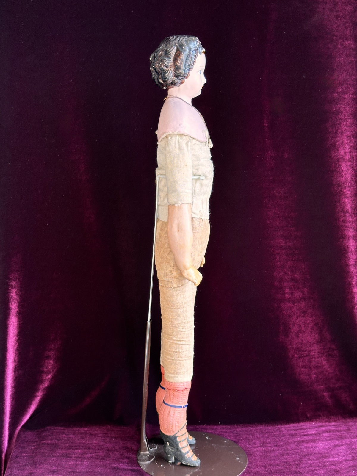 Antique German 26” Dressel Marked Holz-Masse Papier Mache Head Cloth Body Doll