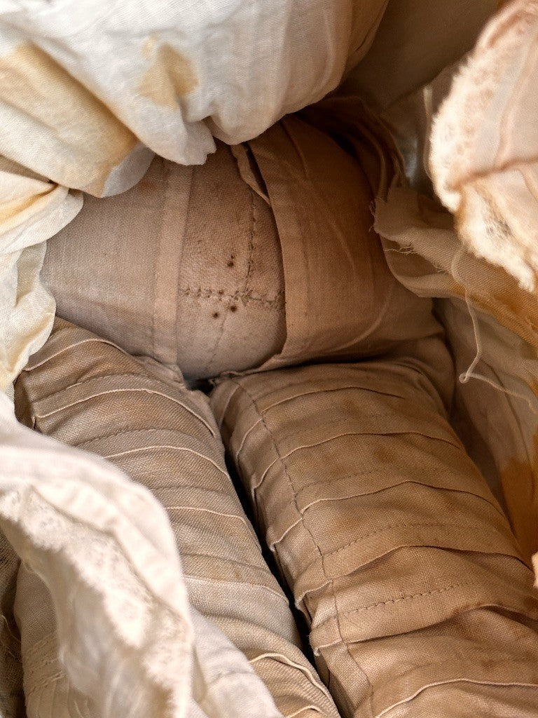 Antique German 18.5” Flat Top Highbrow China Shoulder Head Doll