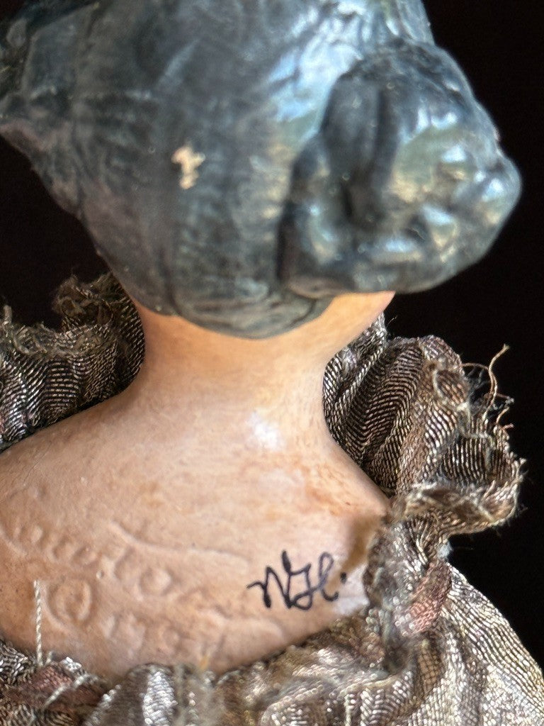 Collectible Wendy Lawton Papier Mache (?) Repro Milliner's Model  Miniature Doll
