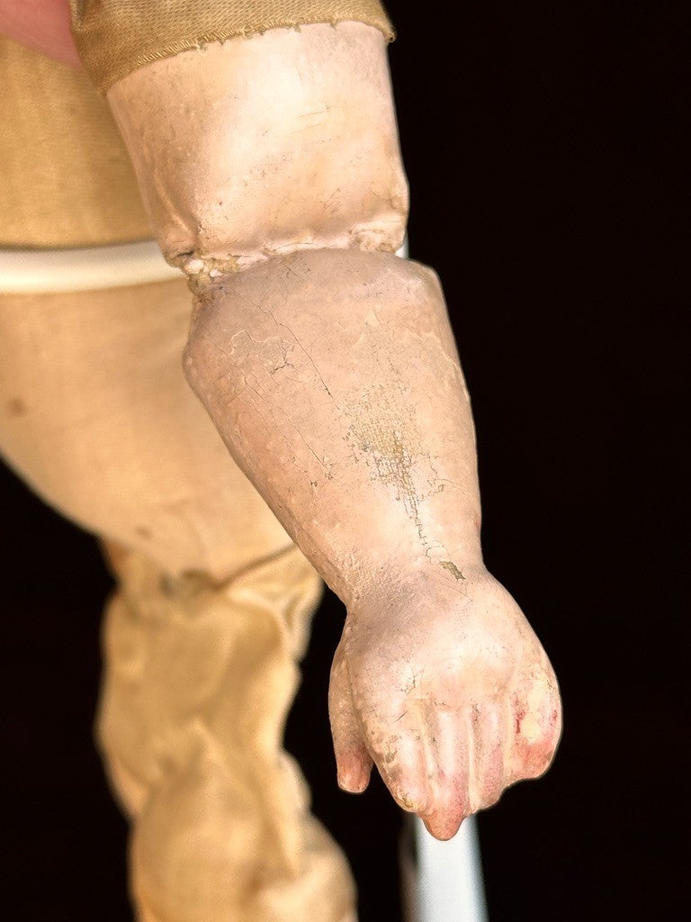 Tiny Antique American Martha Chase 12" Oil Painted Cloth Baby Doll