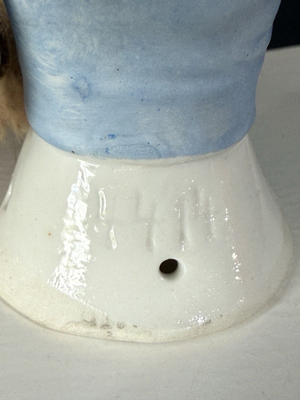 Unidentified Antique German 4.5” Pin Cushion Half Doll Arms Away With Fur Muff