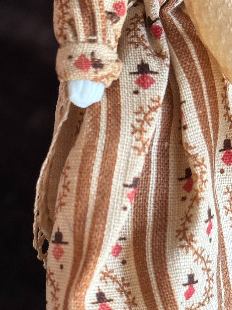 Antique German 4.5” Bisque Cloth Miniature Dollhouse Parian Doll
