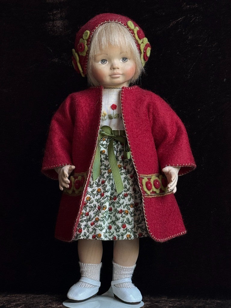 Collectible Erika Catellani 10.5” Carved Wooden Baby Doll Veronica LE 25