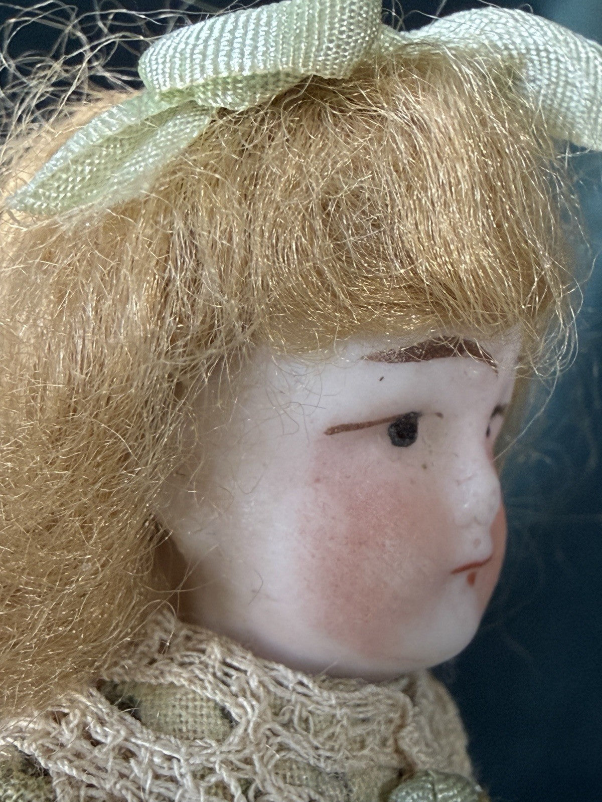 Antique German (?) 3.5” All Bisque Mignonette Dollhouse Doll