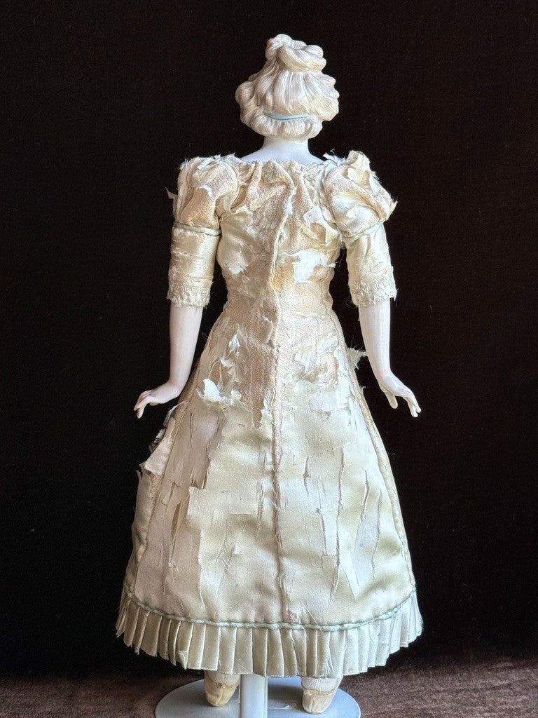 Antique German 14.5” Kister Madame Vignee-LeBrun Porcelain China Head Doll