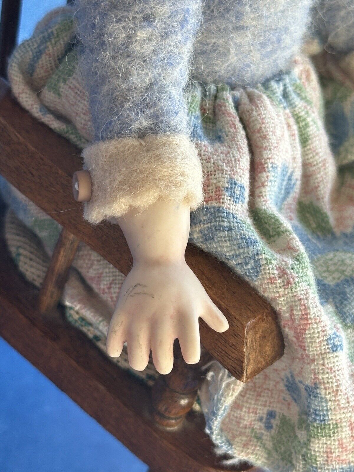 2 OOAK Antique German Parian Bisque Head Dolls Artist Redesign Felted Bodies