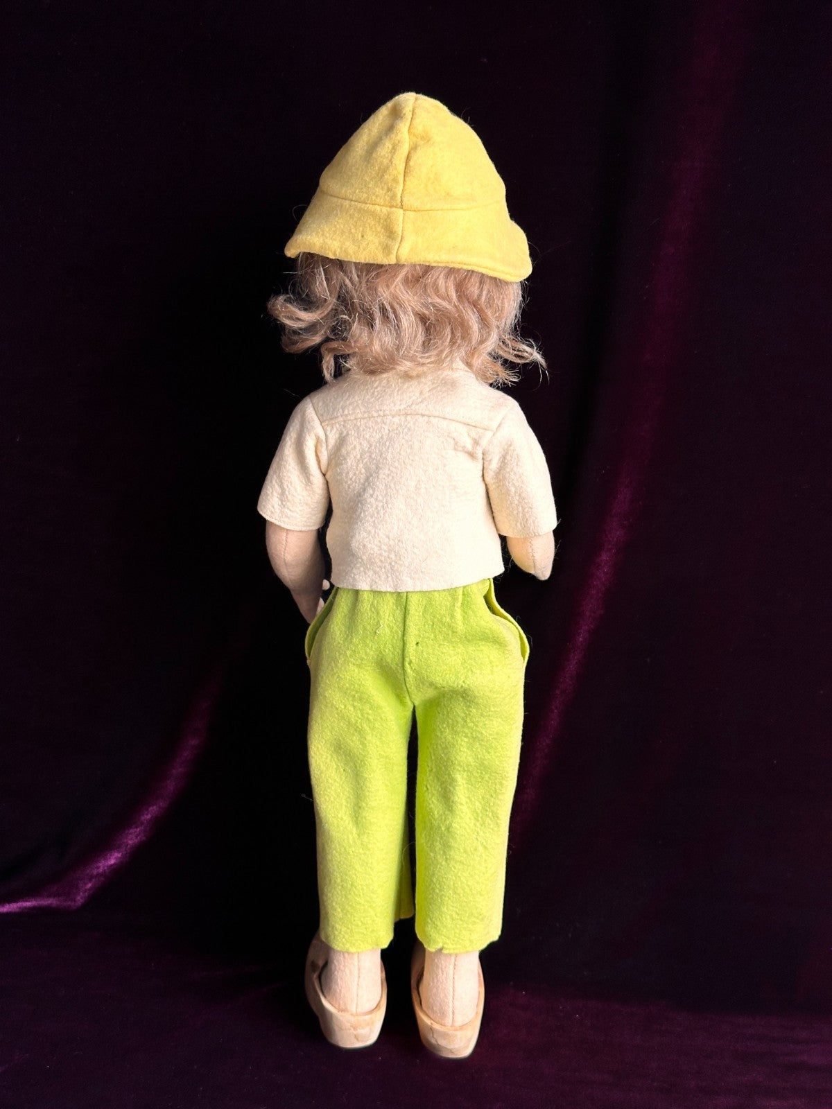 Vintage Italian 17” Lenci Mariuccia Face Felt Cloth Character Girl Doll