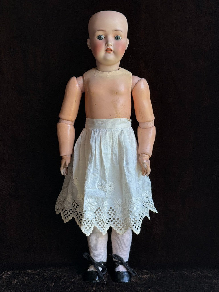 Antique German 27” Hertel Schwab 136 Bisque Head Doll