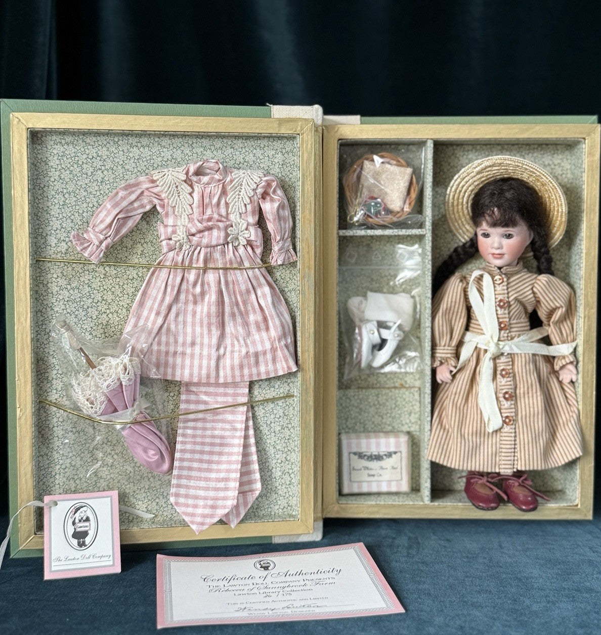 MIB Wendy Lawton “Rebecca Of Sunnybrook Farm” Wood/Porcelain Doll LE 175 COA/Tag