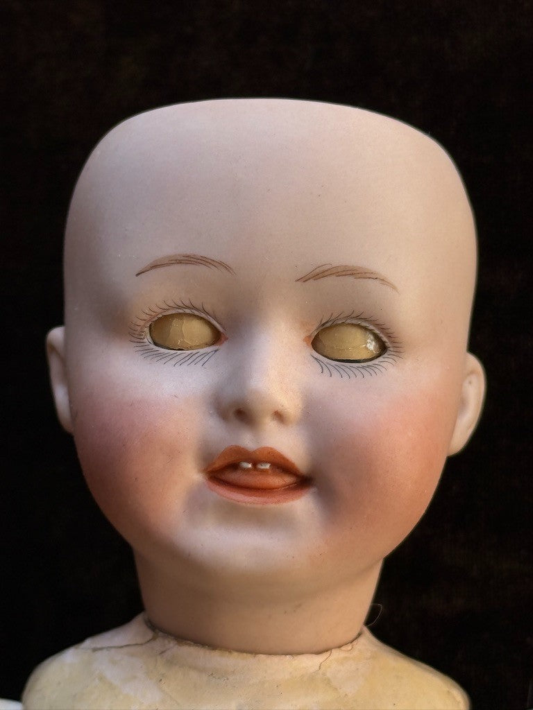 Antique German 12” Gebruder Heubach 8413 Bisque Head Character Boy Doll