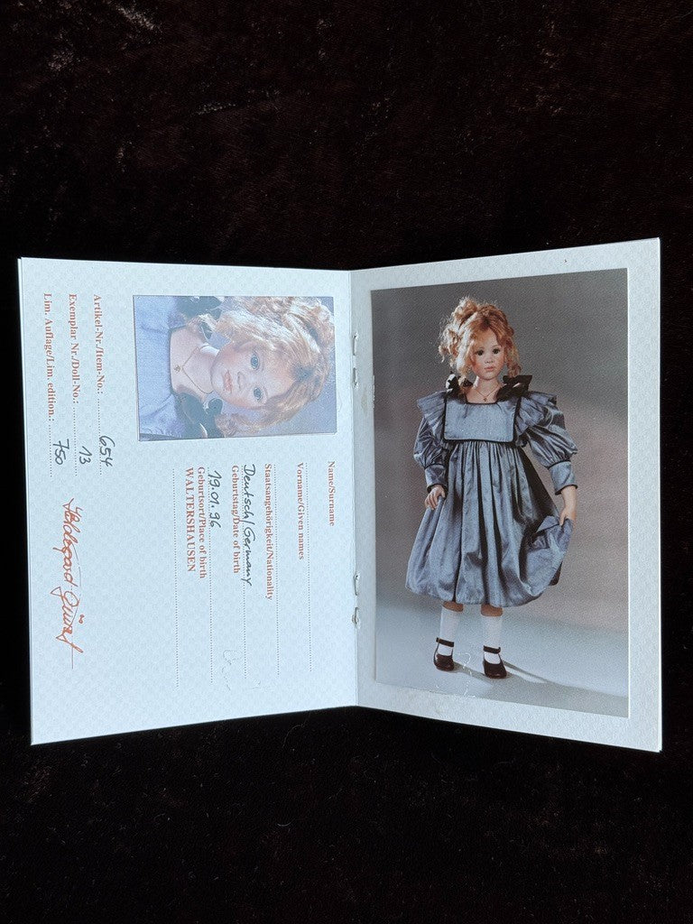 Collectible Vinyl 30” Margot Doll by Hildegard Gunzel WMP LE 750 in Box