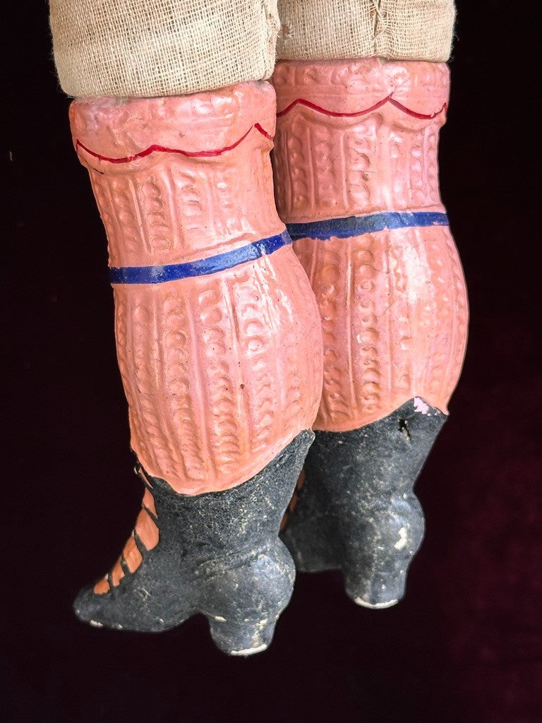 Antique German 26” Dressel Marked Holz-Masse Papier Mache Head Cloth Body Doll