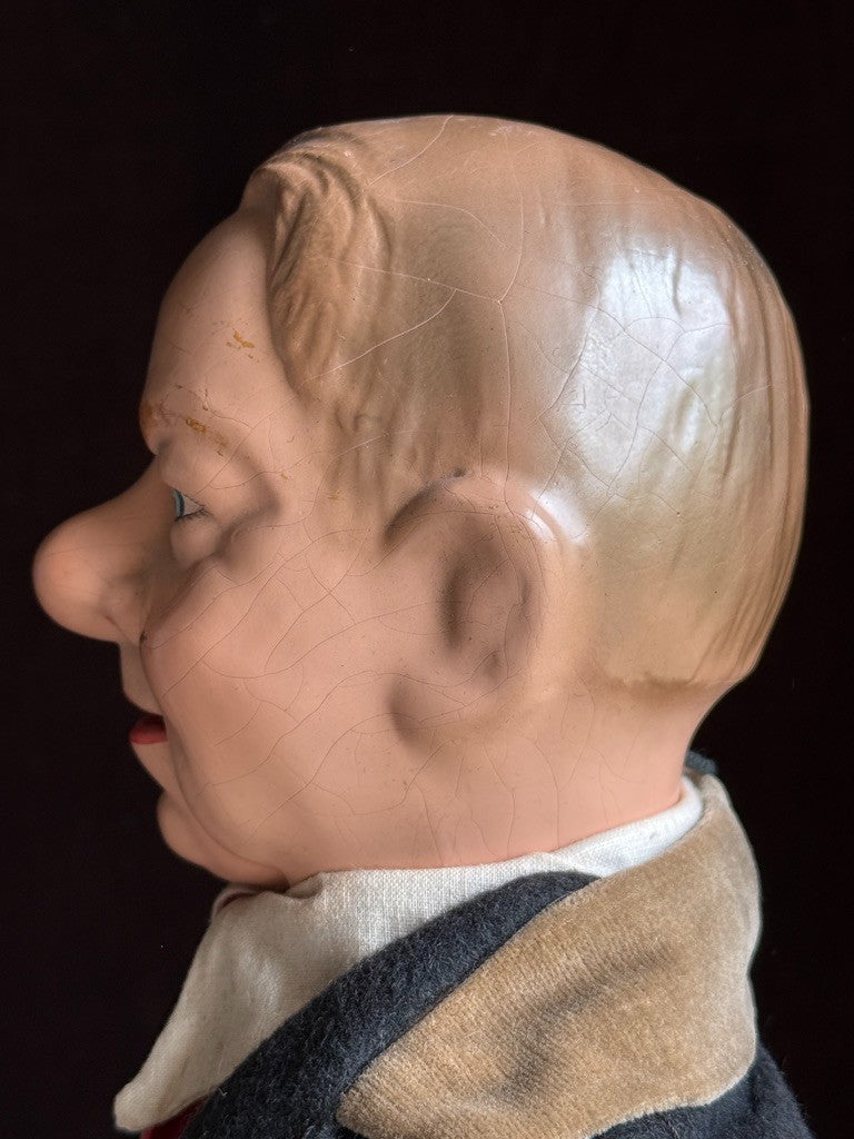 Rare Vintage American Effanbee Composition WC Fields Ventriloquis Portrait Doll