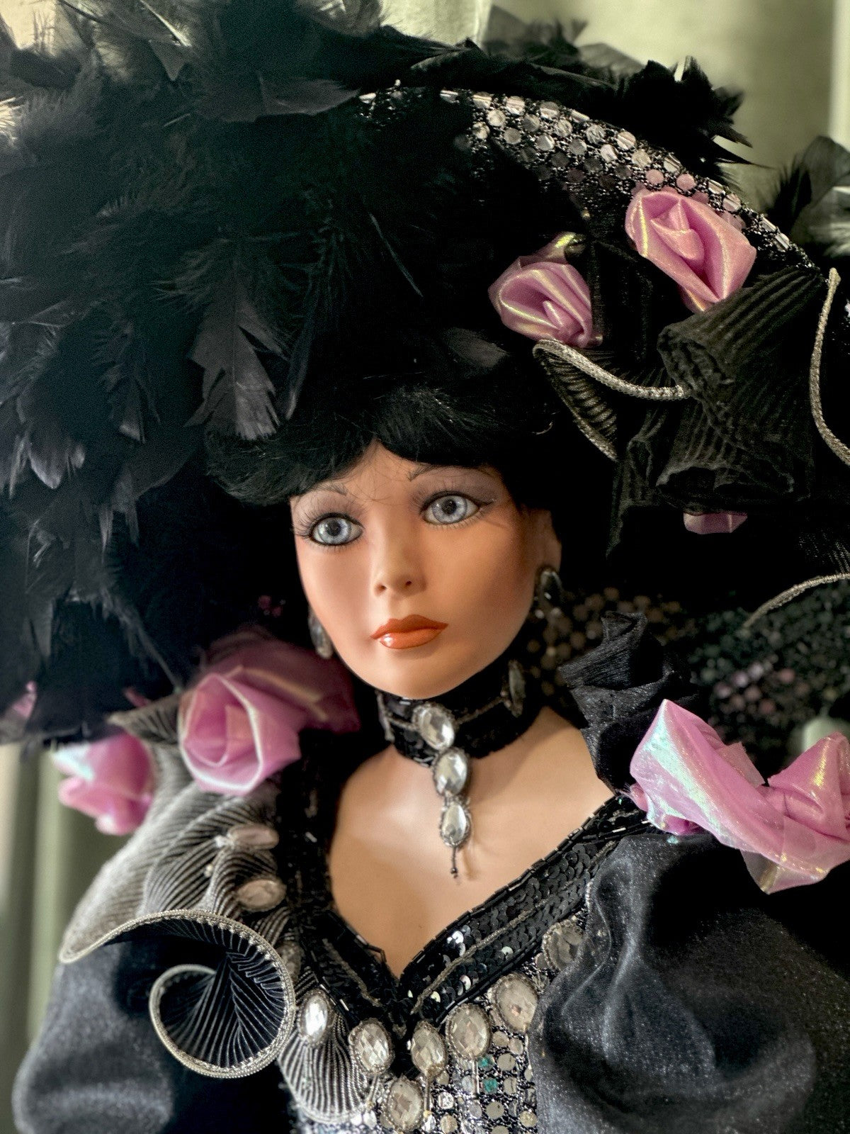 Collectible Large 42” Porcelain Doll “Platinum” by Rustie LE 700 COA/Stand