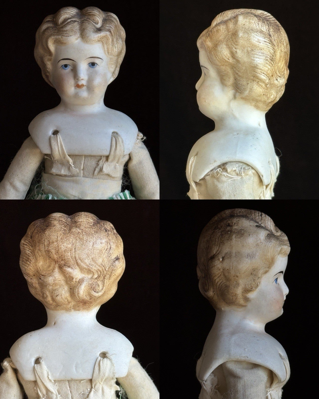 Lot of 3 Antique German Lowbrow China Head Dolls