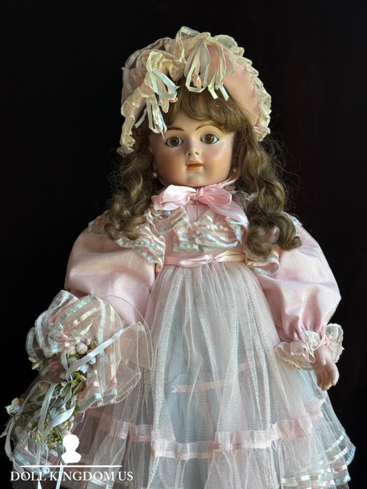 Large Porcelain Compo 30” Repro of Antique French Bru Jne R Doll